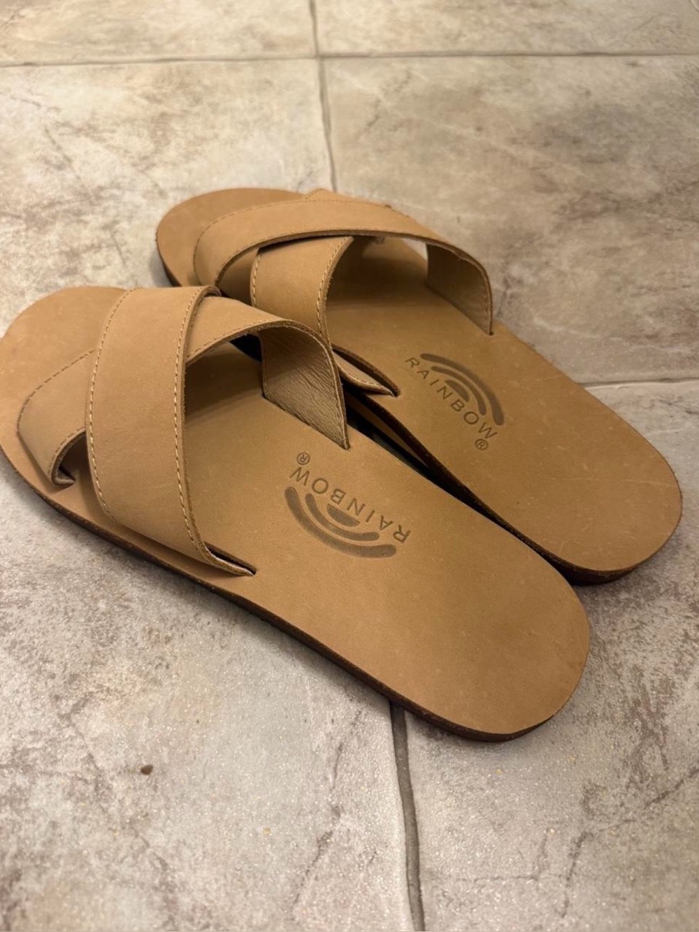 Rainbow Sandals leather crisscross size xl women